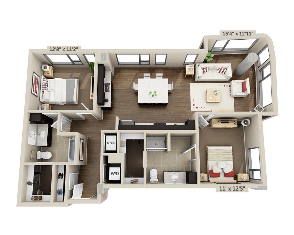 Floor Plan - Two Bedroom B2L