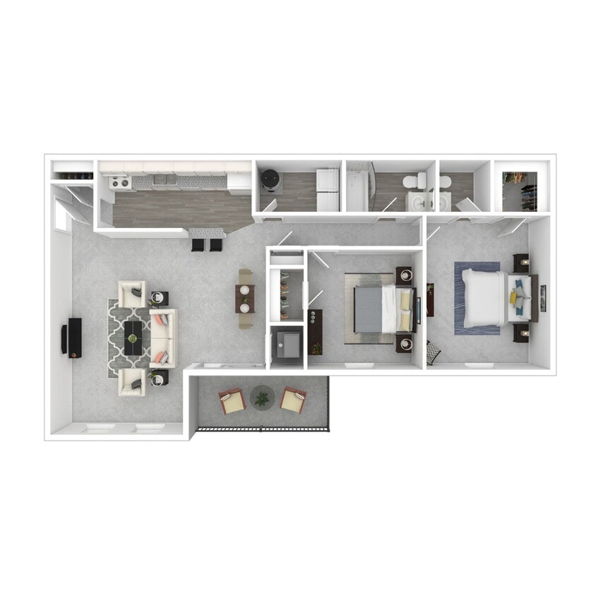 Floor Plan - 2 Bedroom /1.5 Bath Parkwood Remodel