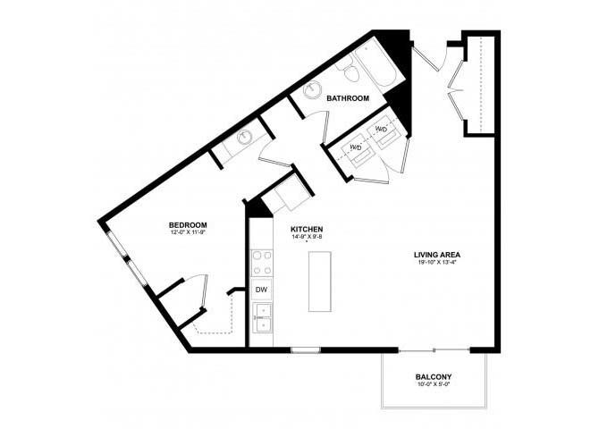 Floor Plan - 1x1¼ D
