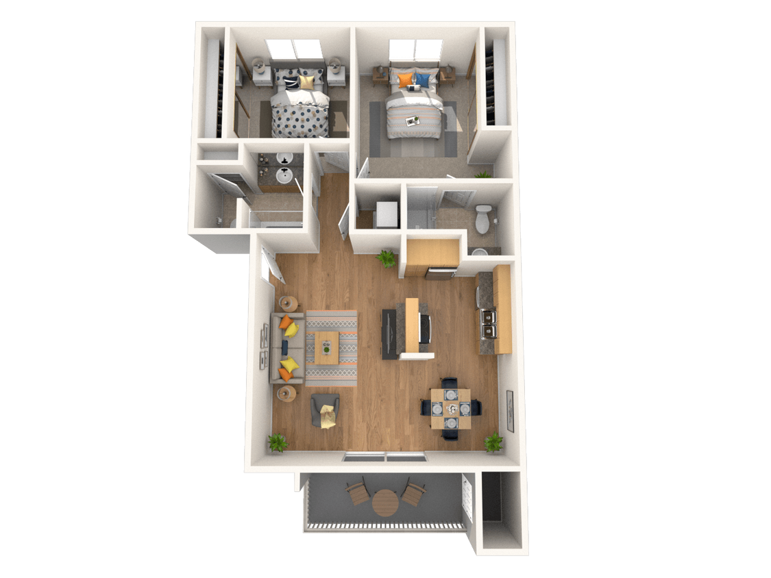 Floor Plan - 2 Bedroom, 2 Bathroom