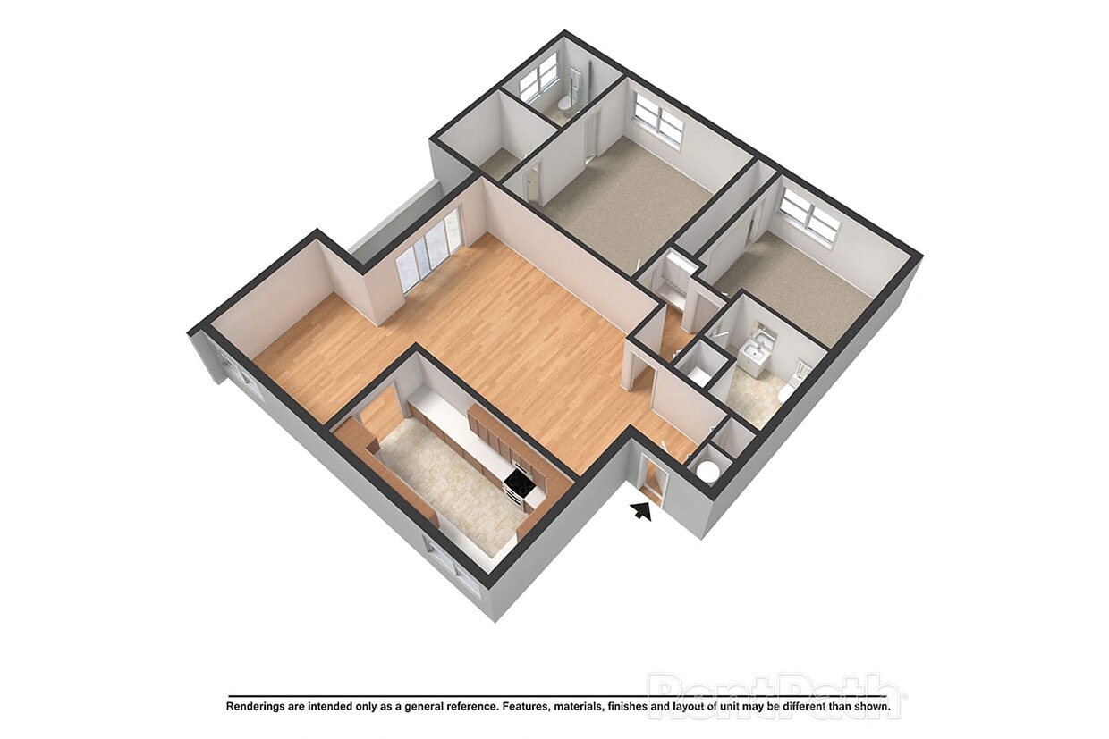 Floor Plan - 2 Bed 2 Bath
