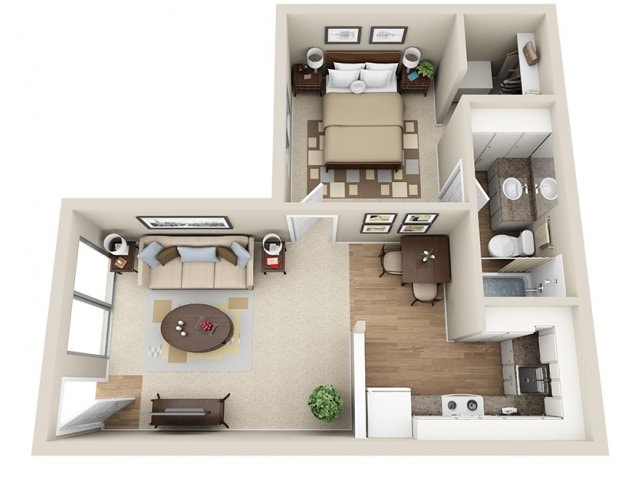 1BR/1BA - 1 Bed  1 Bath