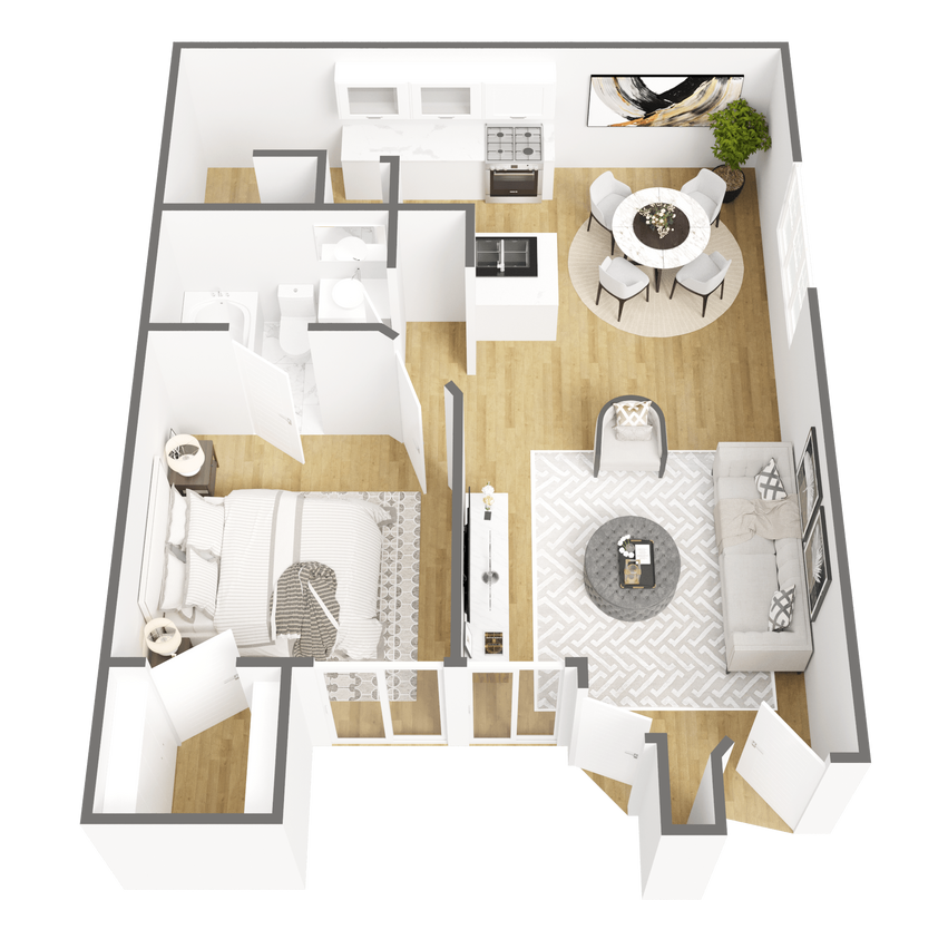 Floor Plan - One Bedroom One Bath