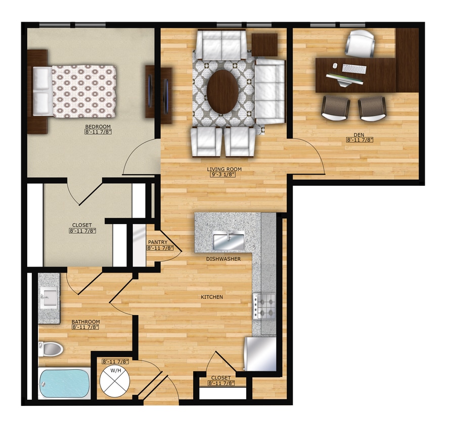 A803.1-ENLARGED-PLANS-UNIT-A2.1-TYPE-B-Rev.jpg - 1 Bed Den