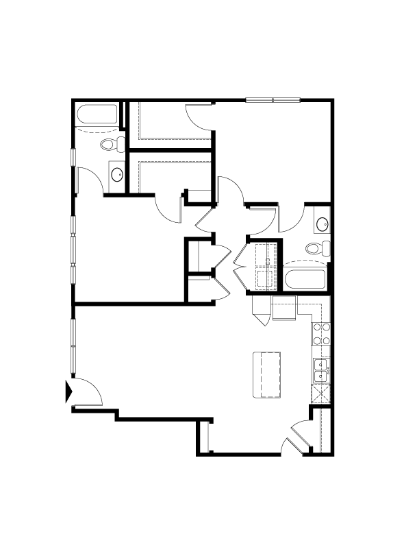 Floor Plan - 2 BR Designer Courtyard Garage