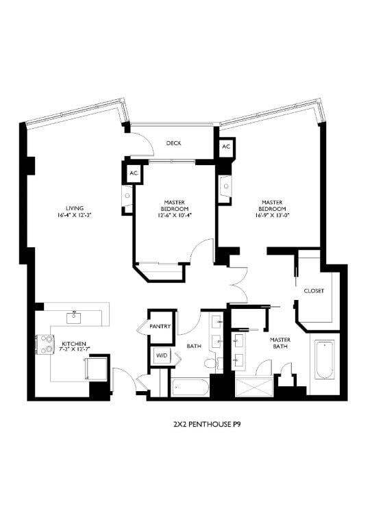 Floor Plan - 2x2 Penthouse P9