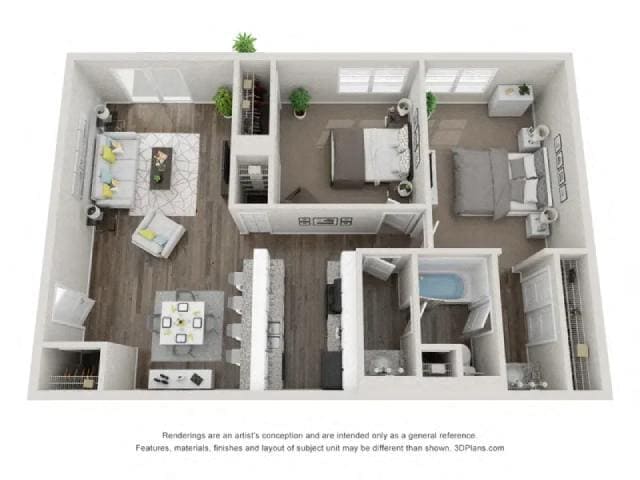 Floor Plan - 2 BED 1 BATH