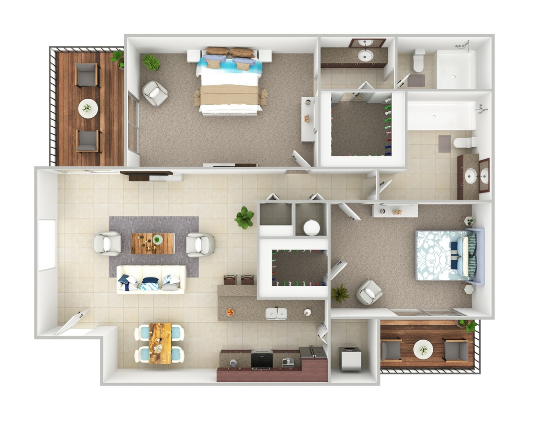 B3_2Bed_2Bath_985 Sq Ft - B3 - 2 Bedroom,2 Bathroom