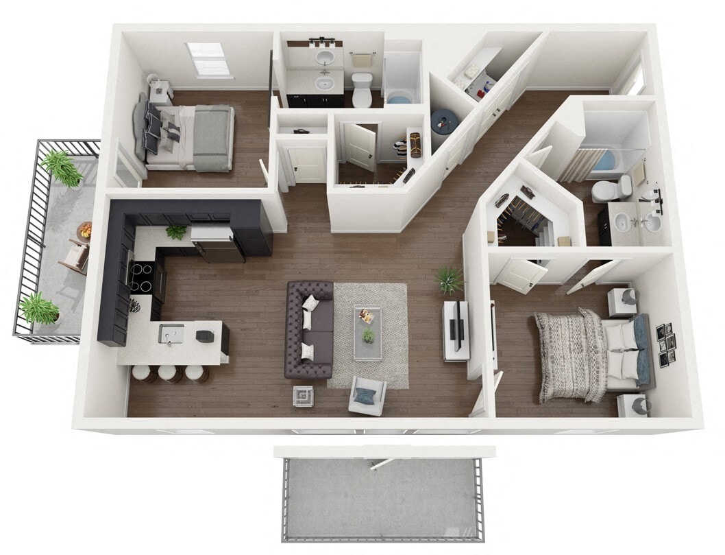 Floor Plan - 2F-B DB BALCONY