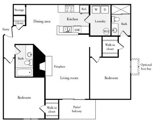 Floor Plan - Two Bedroom Two Bathroom