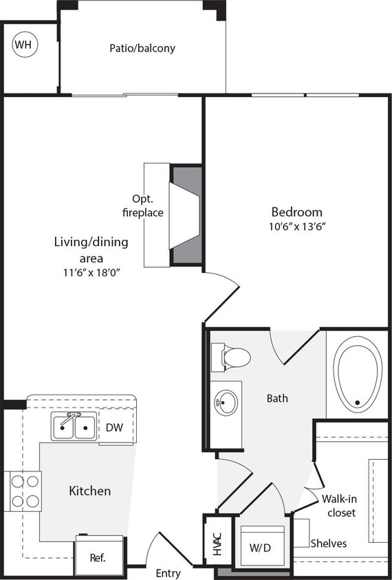 Floor Plan - 1 Bedroom B