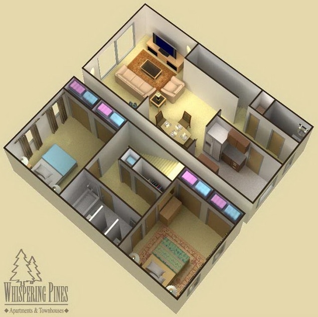 Two Bedroom Townhouse - 2 Bedroom with Den