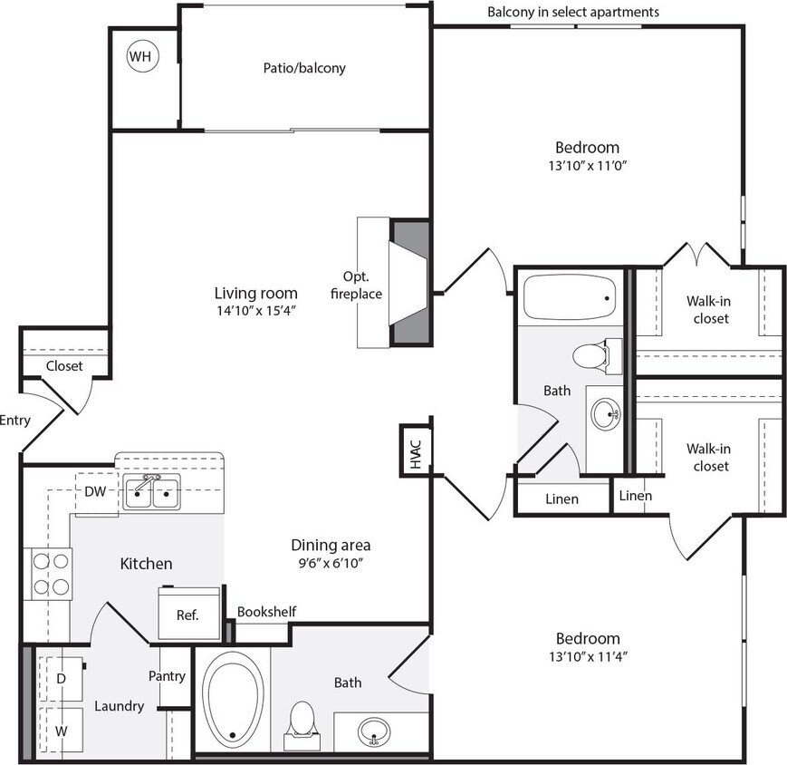 Floor Plan - 2 Bedrooms B