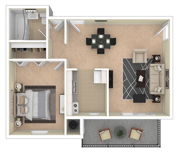 Floor Plan - 1 BEDROOM