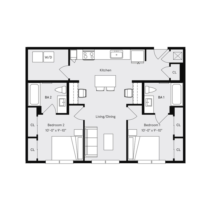 Private room in a 2 bedroom - 2x2A