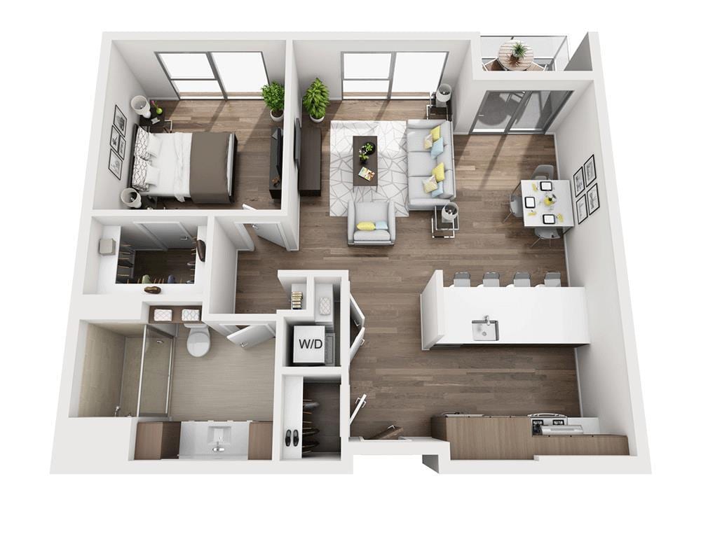 Floor Plan - One Bedroom A1B
