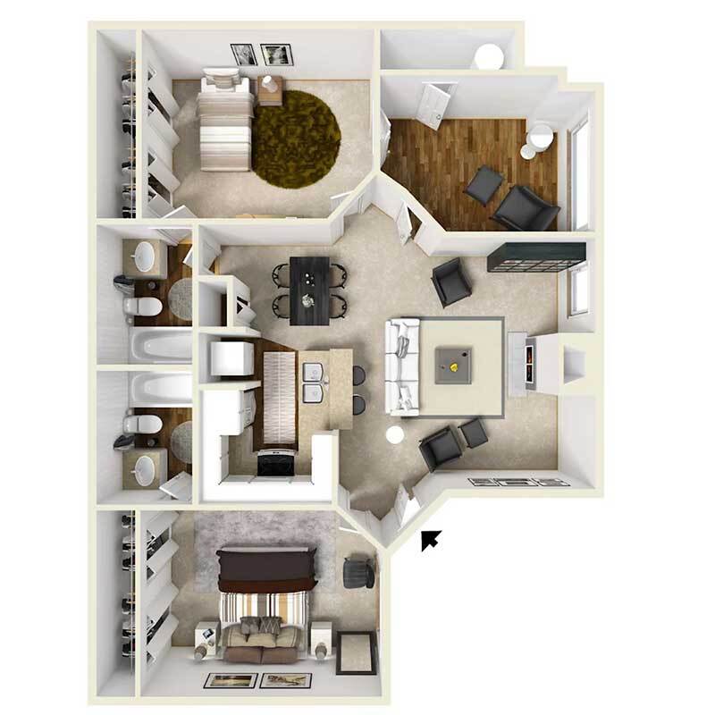 Floor Plan - 3 Beds