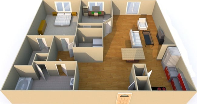 2 Bedroom Floor Plan - West Haven Loft