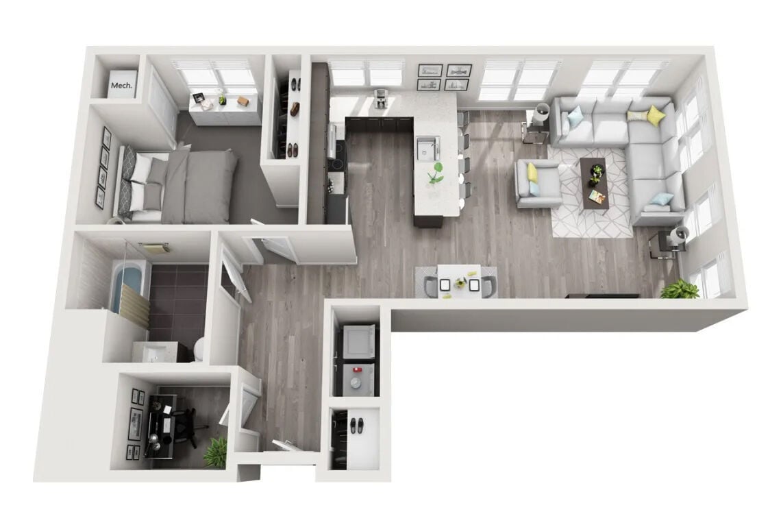 Floor Plan - 1 Bedroom M