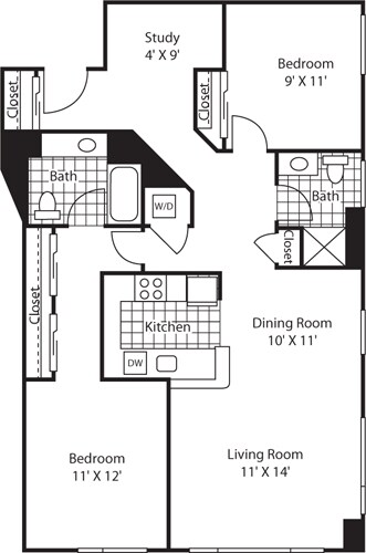 Floor Plan - Two Bedroom 1299