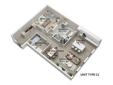 C3 - 913 Sq. Ft. - C3