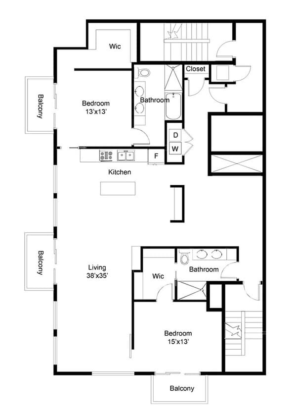 Floor Plan - 2M 1800 Lake