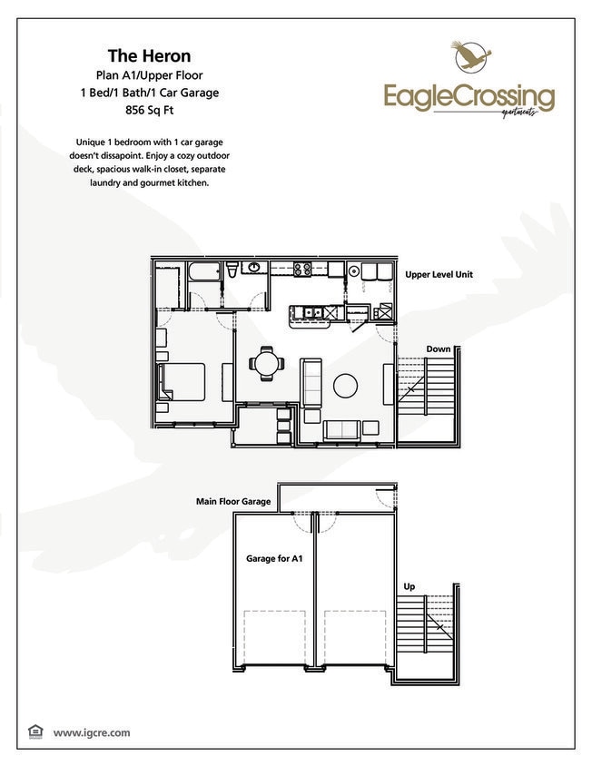 Floor Plan - A1-1x1 Heron