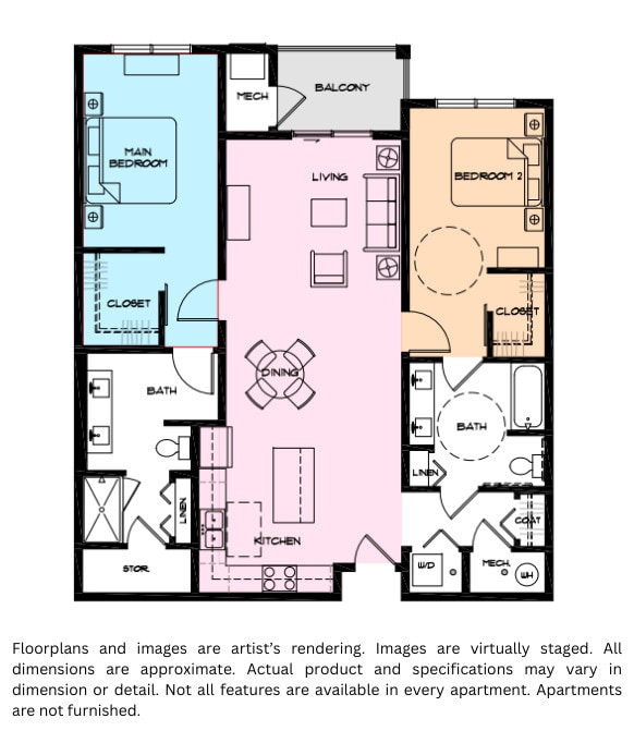 Floor Plan - 2 Bedroom + 2 Bathroom