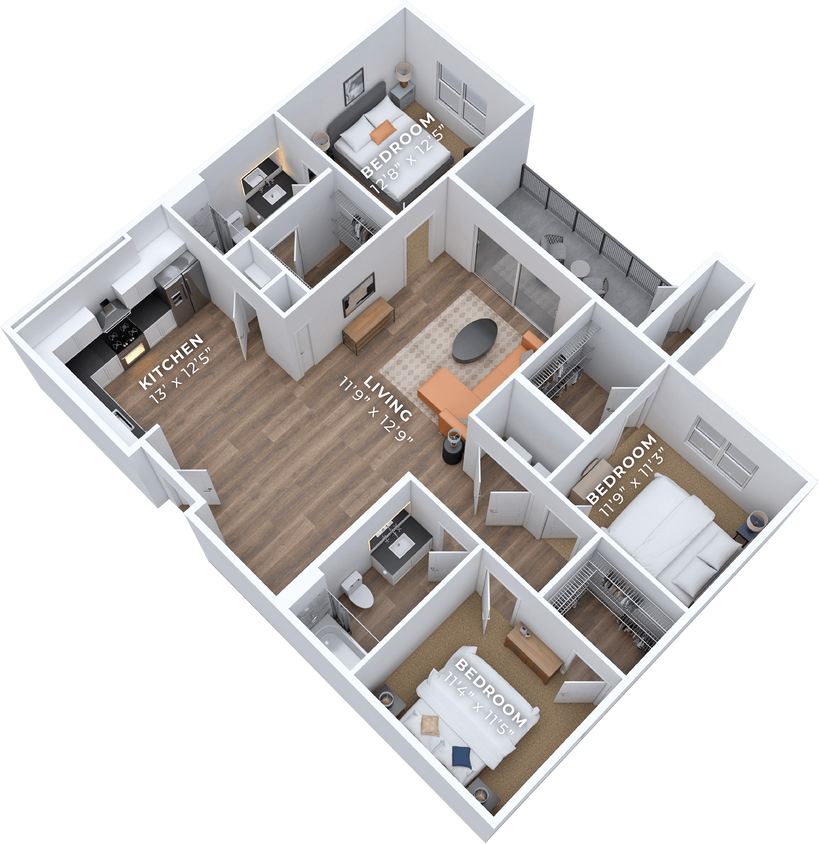 Floor Plan - C1 3 Bedroom