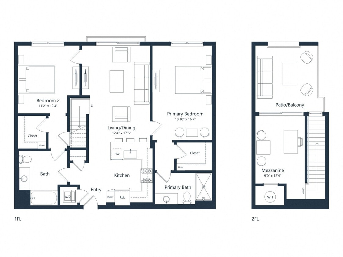 Floor Plan - C2M2 Loft | 2 Bed | 2 Bath | Loft