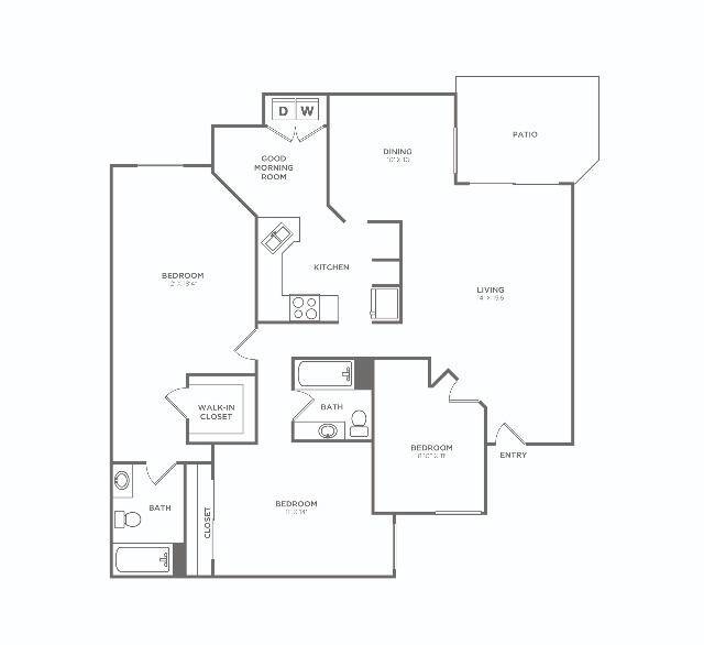 Three Bedroom Two Bath (1588 SF) - Three Bedroom Two Bath (1588 SF)