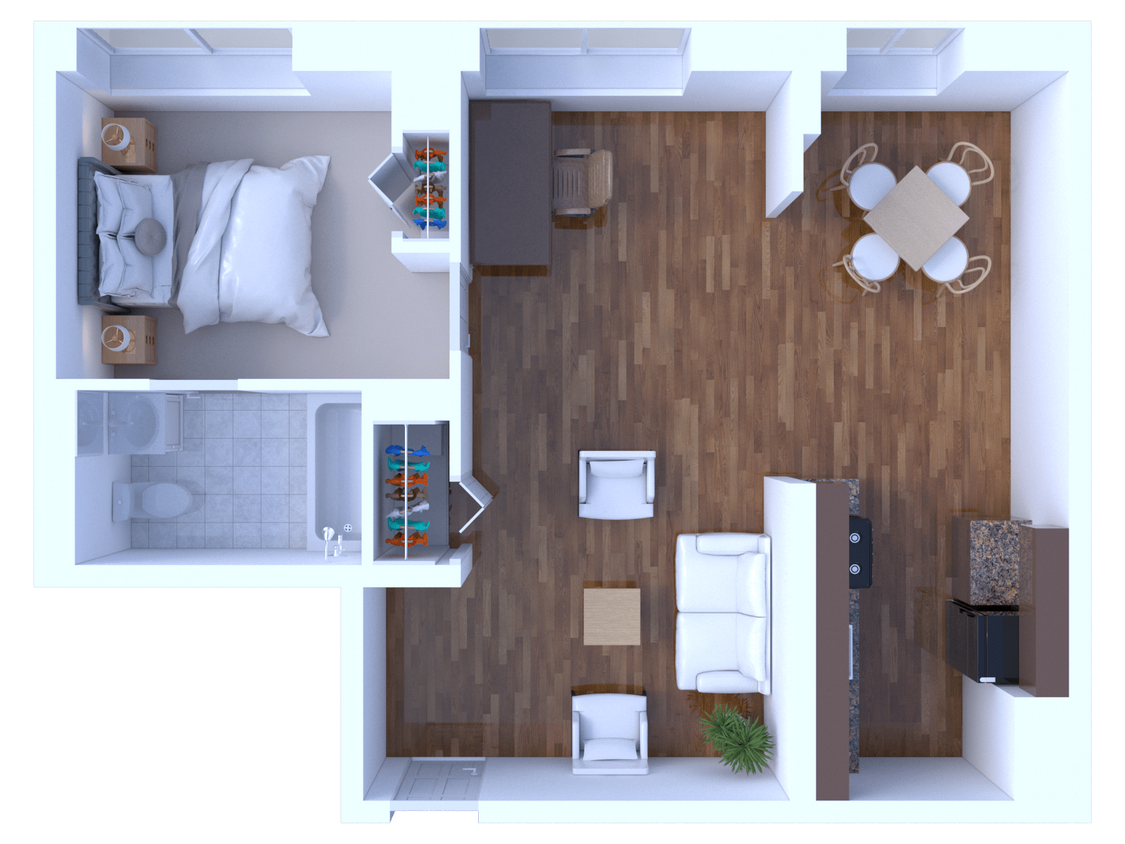 Floor Plan - 1 Bedroom Floor Plan A5