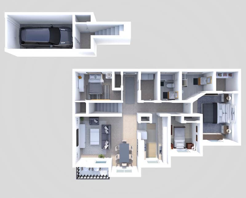 Floor Plan - Phase II - 3 Bed 2 Bath