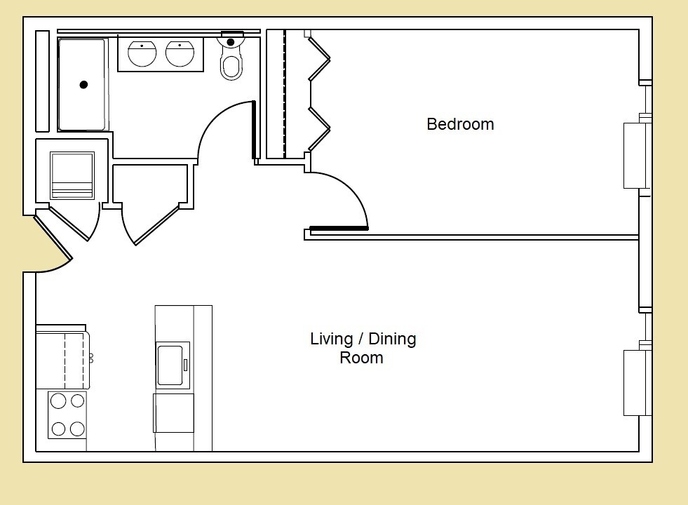Floor Plan - 1 Bedrooom