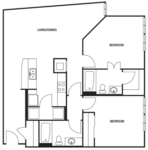 Floor Plan - B03 2 Bed 2 Bath