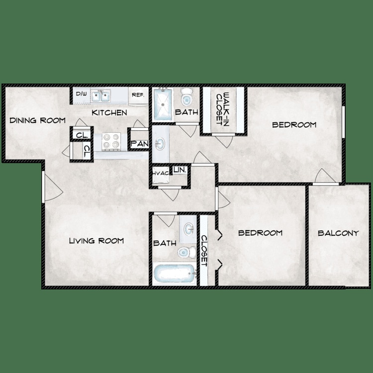 Floor Plan - 2 BR B	