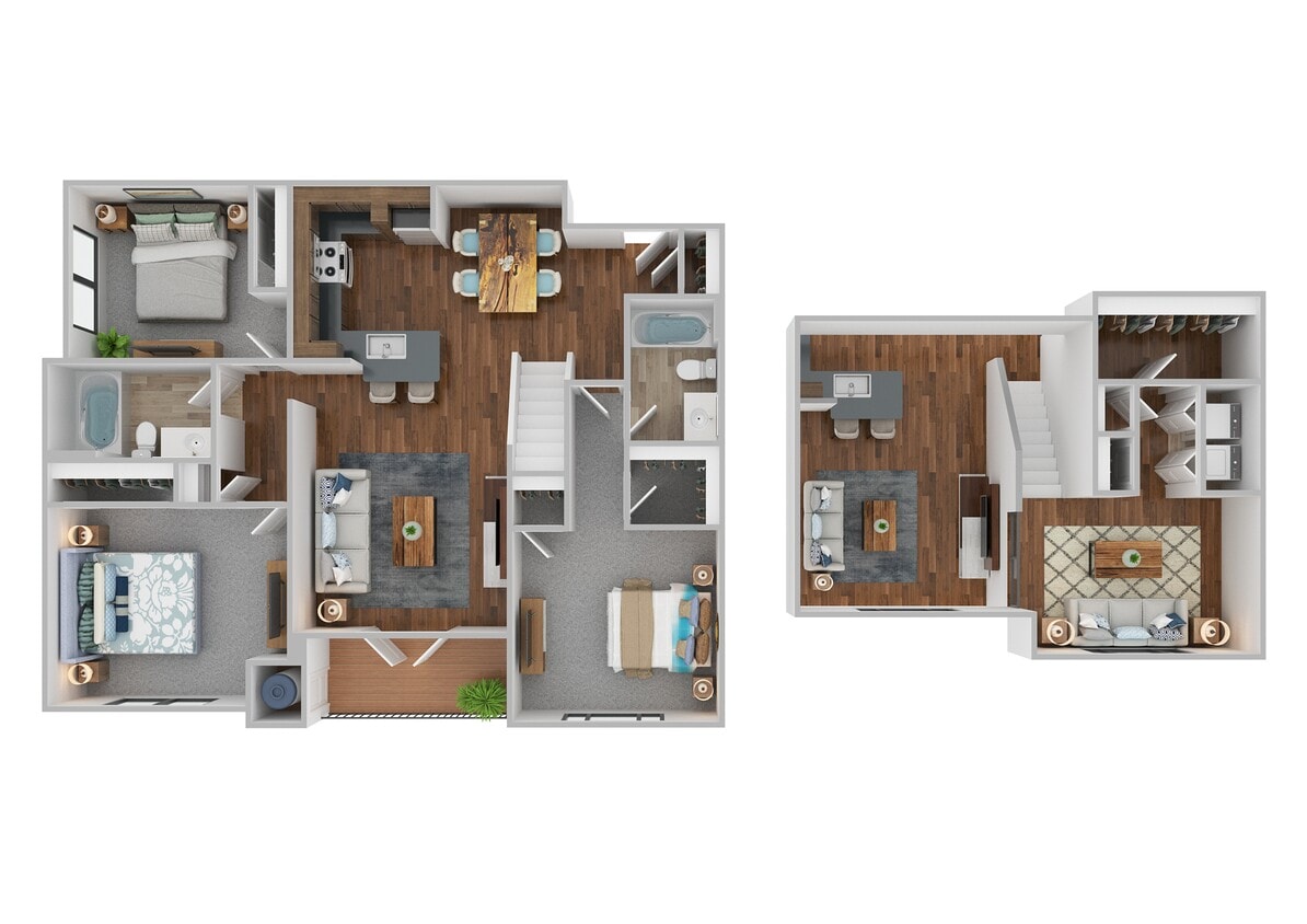 Floor Plan - Three Bedroom Two Bathroom with Loft