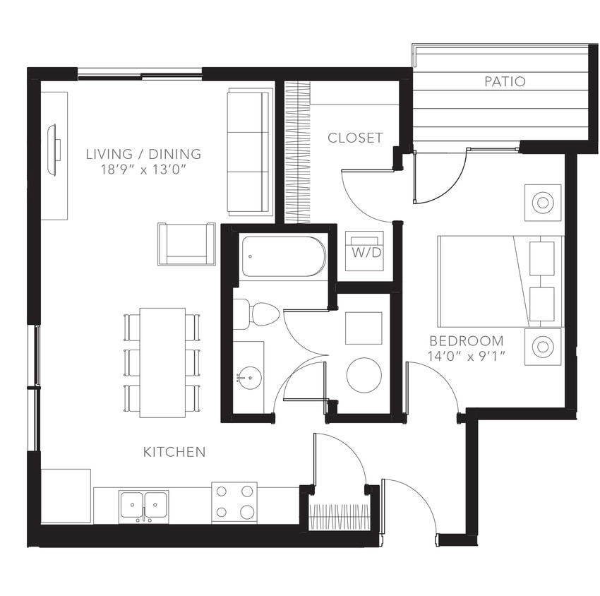 Floor Plan - 1BR-A12