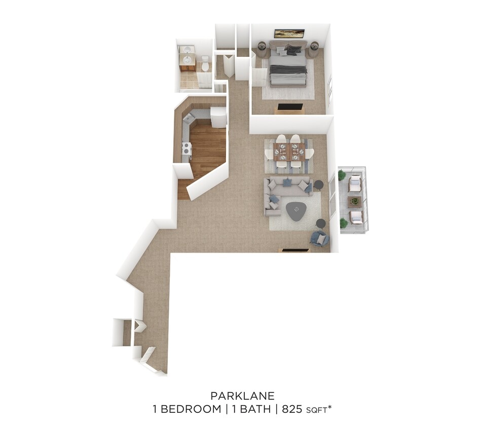 Floor Plan - One Bedroom- 825 sqft