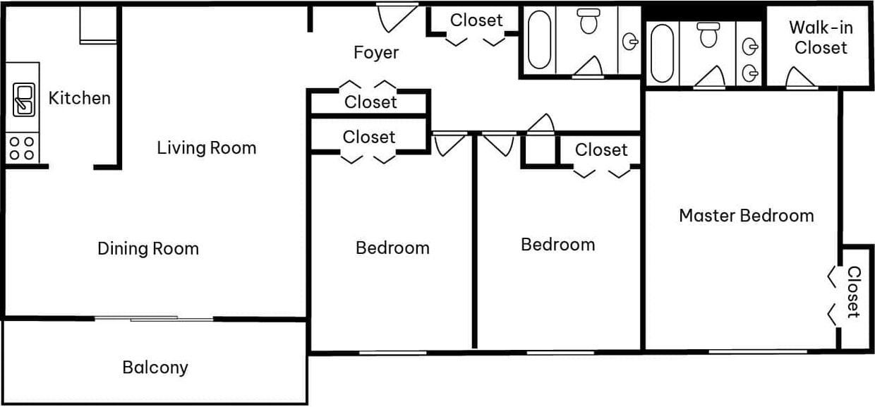 3 Bedroom 2 Bath A - 3 Bedroom 2 Bath A