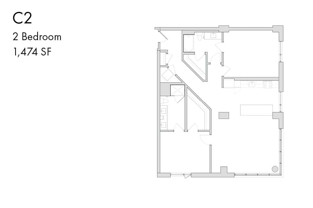 Floor Plan - C2 2 Bedroom