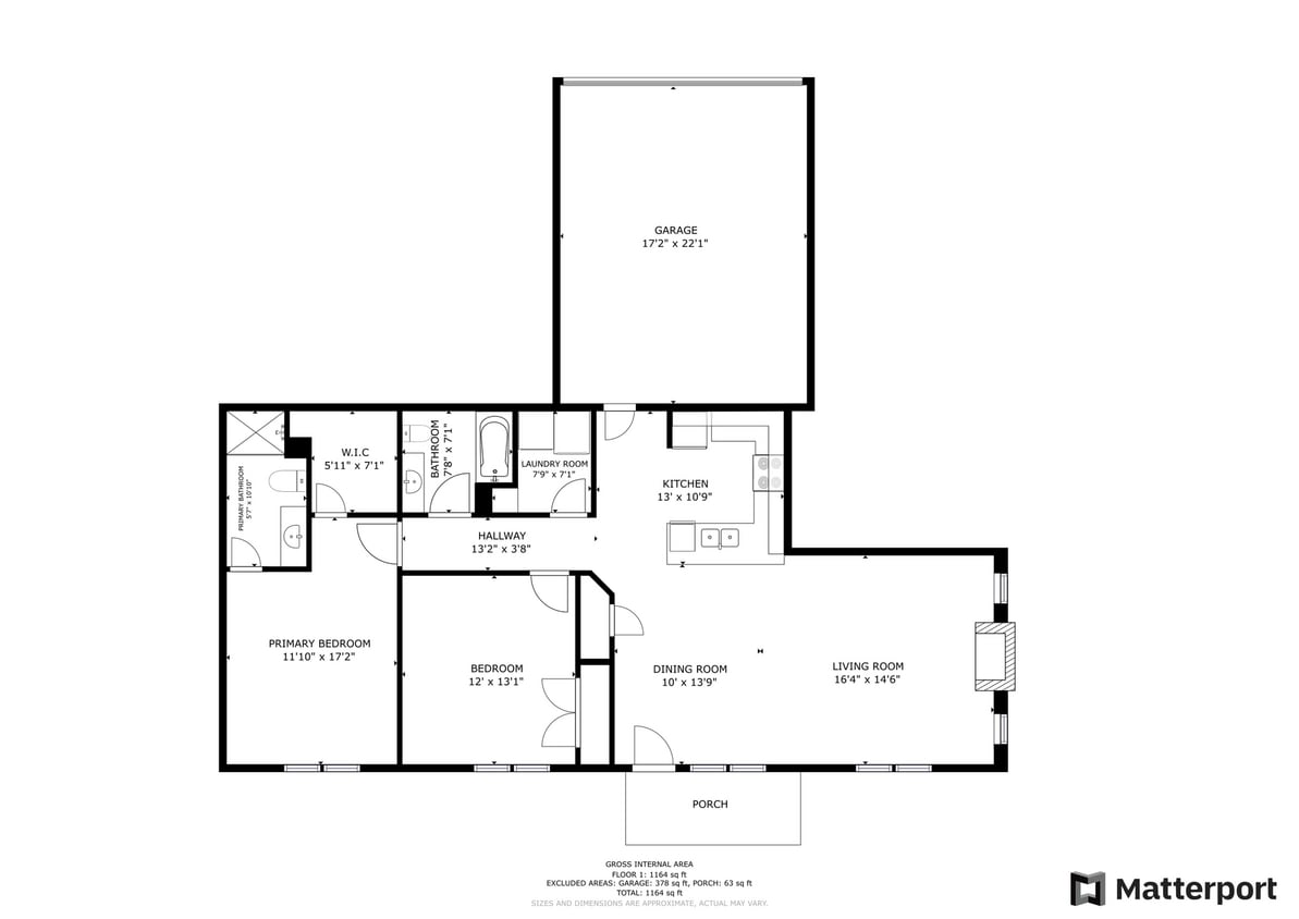 Floor Plan - 2 Bed 2 Bath 1st Floor 2 Stall Att Gar - ARV05