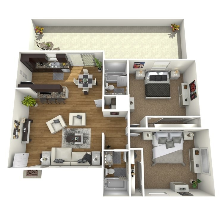 Overhead_852141.jpg - 2 Bed 2 Bath Down Deluxe