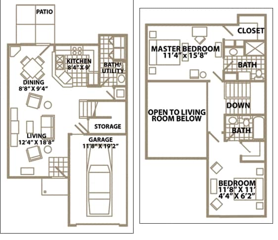 2BR/2.5BA - Interior Town home- 2 Bedroom 2.5 Bath