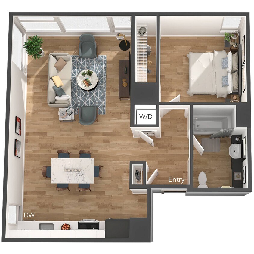 Floor Plan - 1 Bed/1 Bath