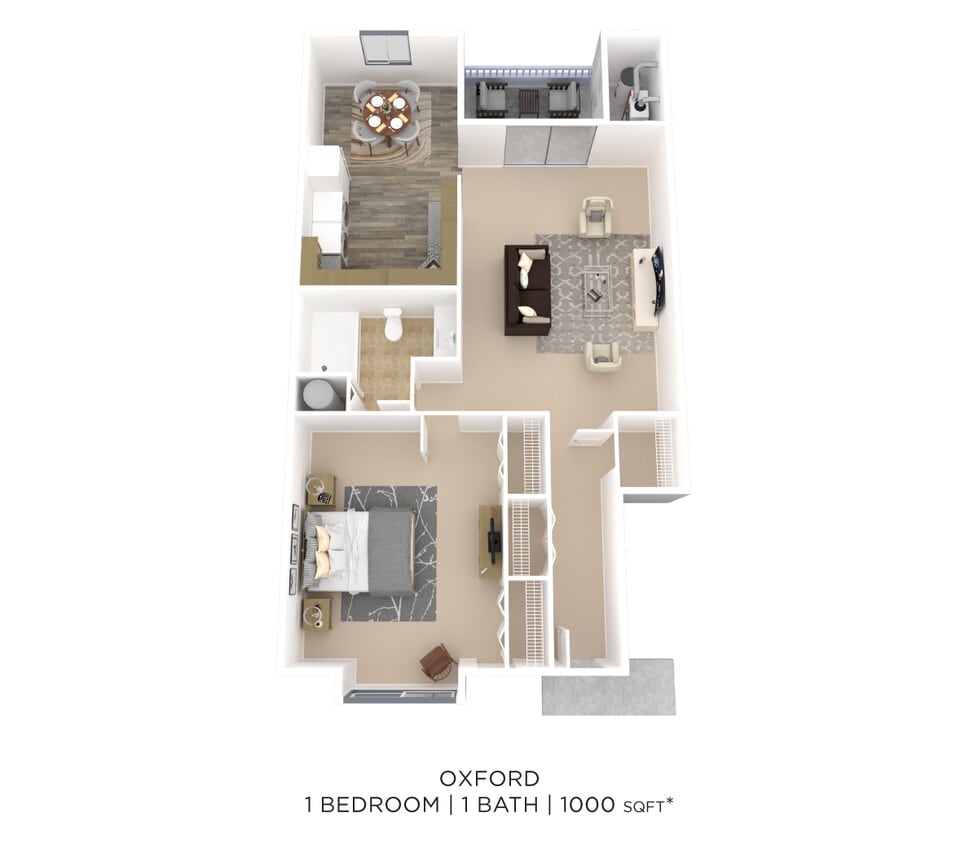 Floor Plan - One Bedroom - Oxford