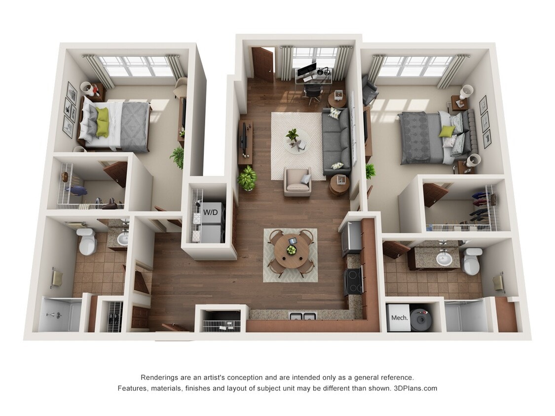 Floor Plan - 2-Bedroom Deluxe with Garage