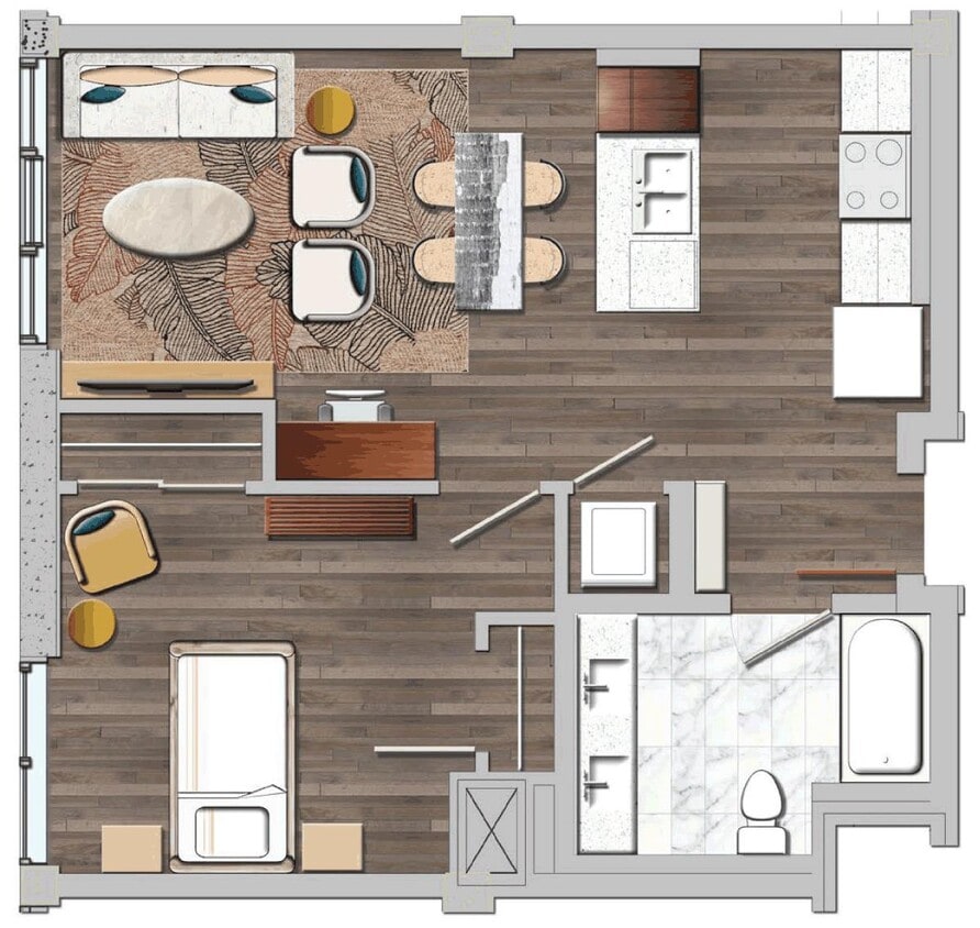 Floor Plan - 1 Bedroom F2