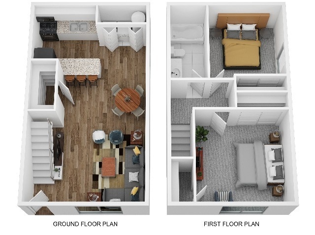 Floor Plan - Two Bedroom 1 Bathroom
