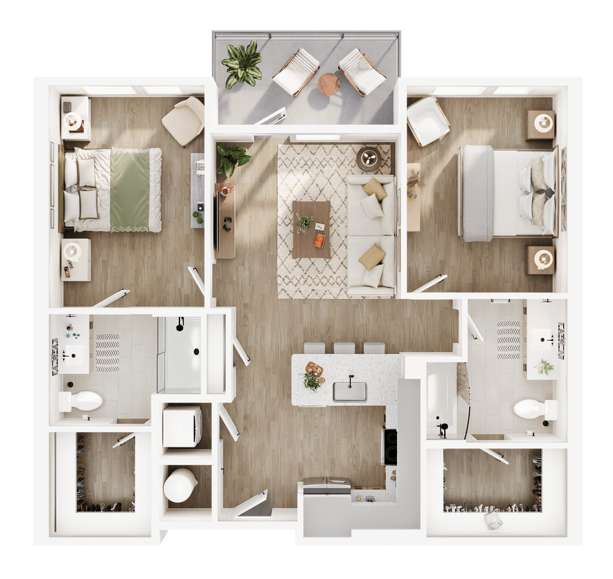 Floor Plan - RAMBLIN PLAN Two Bed Two Bath